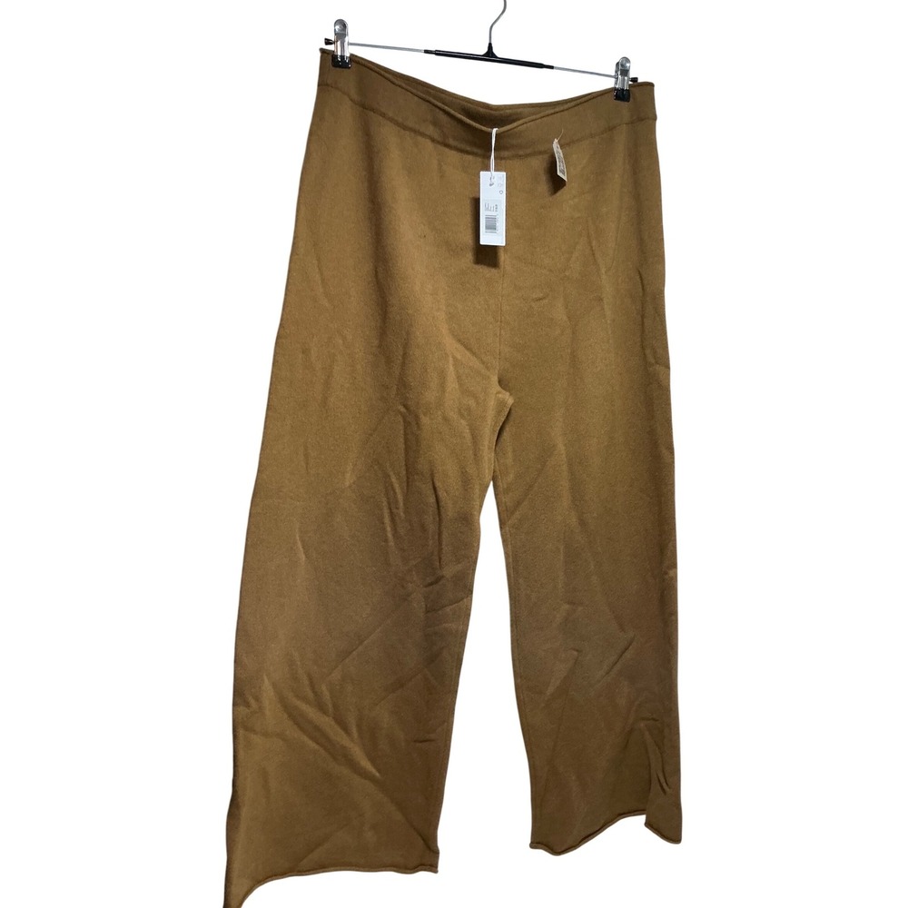 Outerknown Womens Wide Leg Knit Pants Camel Brown XL Relaxed Trousers NEW